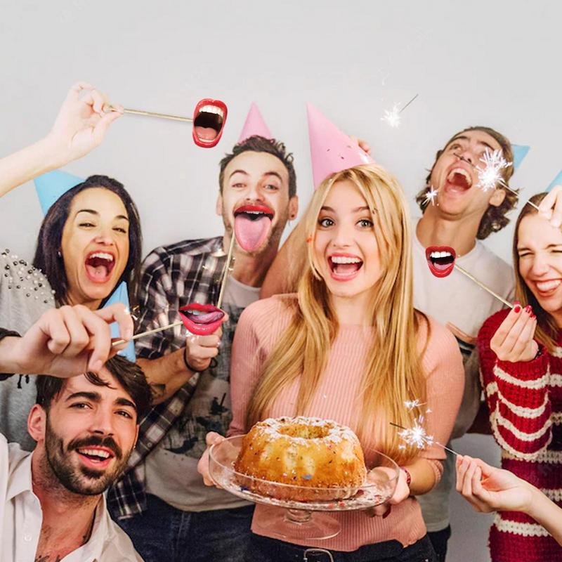 Vtipné ústa na selfie 20x Vtipné ústa na tyčce Vytvořte nezapomenutelné okamžiky Zábavné rekvizity na selfie pro svatbu