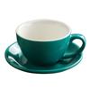 European Style 300ML Solid Color Coffee Cup and Saucer Gift Ceramic Cappuccino Latte Cup Cup and Saucer Set Multi-color Optional
