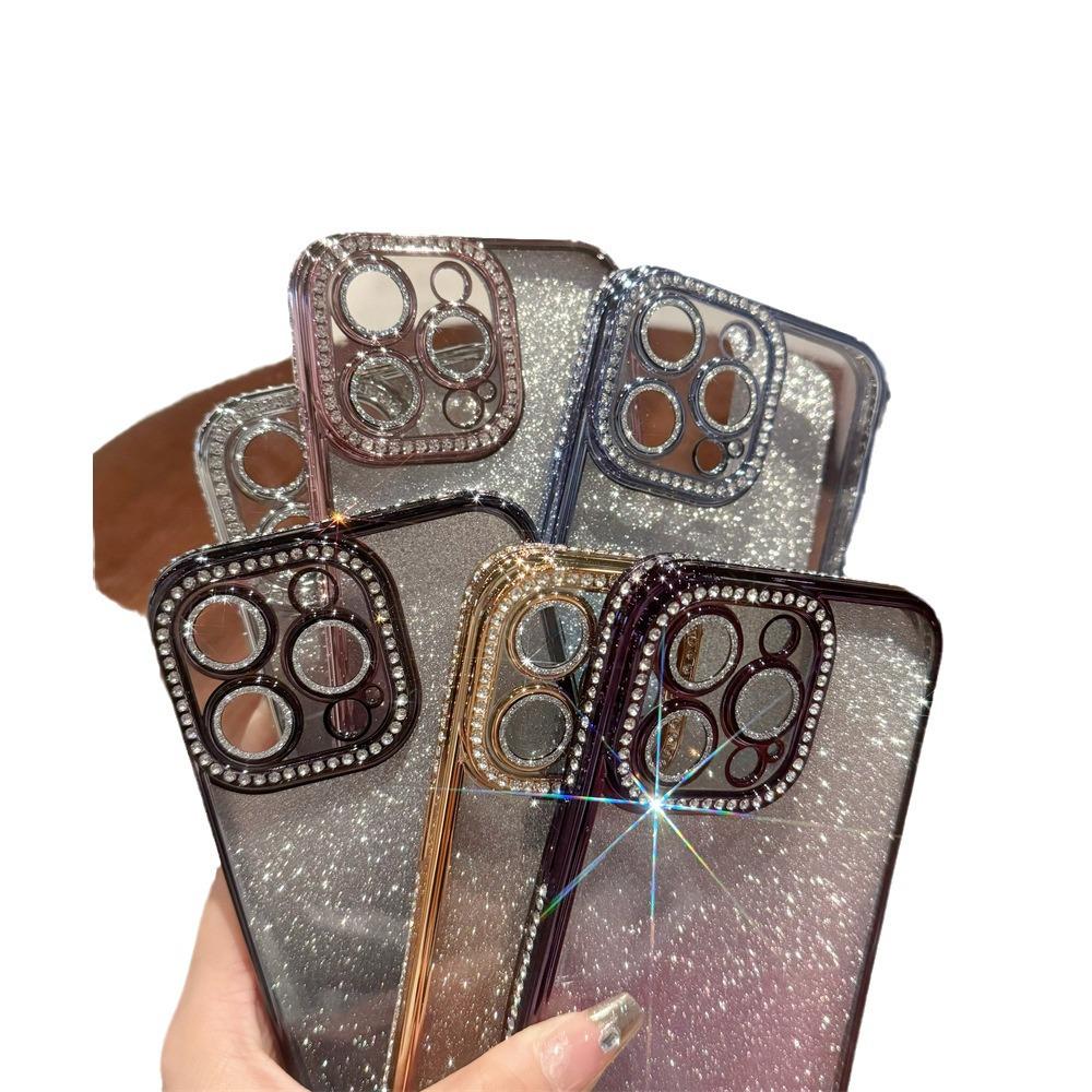iPhone 16/17 Pro Max Glitter Rhinestone Gradient Protective Case - Full Coverage