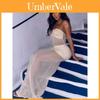 Style Strapless Maxi Dress With Splicing Mesh For Casual And Party Wear