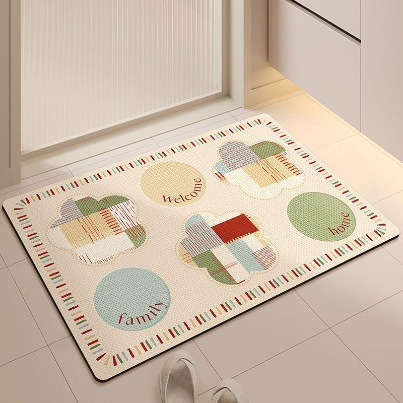 Colorful Puzzle Rug Bathroom Anti Slip Absorbent Carpet Color Grid Living Room Bedroom Door Mat Home Decoration
