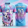 2026 Sommer Hatsune Miku Retro Cosplay T-shirt Herre Oversized 3D Print Kortærmet Familie Unisex Børns Sports T-shirt
