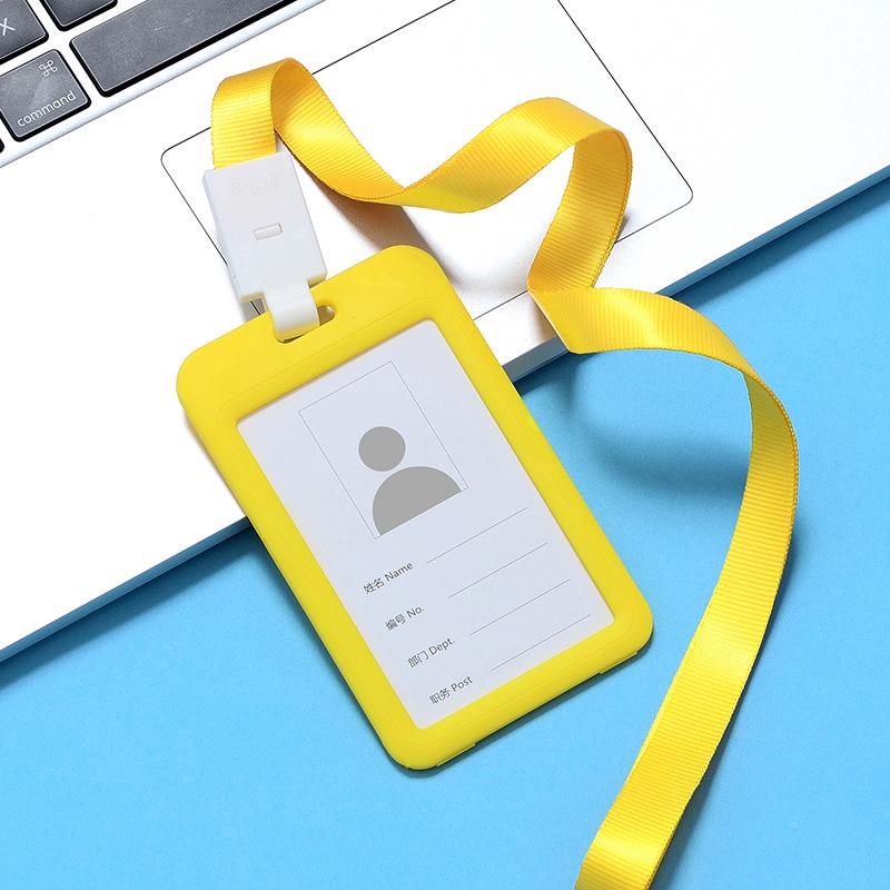 Double-Sided Transparent ID Card Holder Lanyard for Work, Student, Bus, or Badge Cards