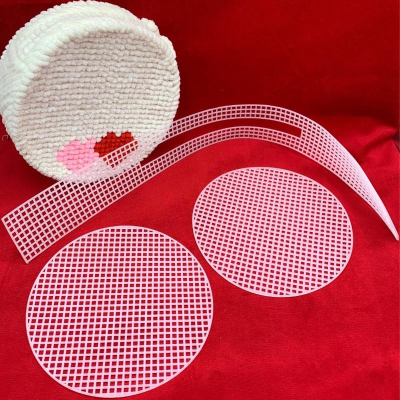 1Pcs Bag Making Diy Handcraft Bags Weaving Material Latch Hook Bags Made Plastic Grid Hook Plastic Weaving Mesh Cloth