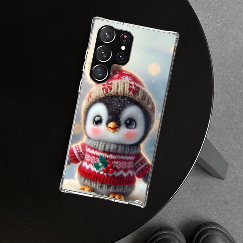 Christmas Penguin Phone Case Cover for Samsung Galaxy S26 S25 Edge S24 S23 Ultra S22 Plus S21 FE S20 + Art Customized Fundas Gal