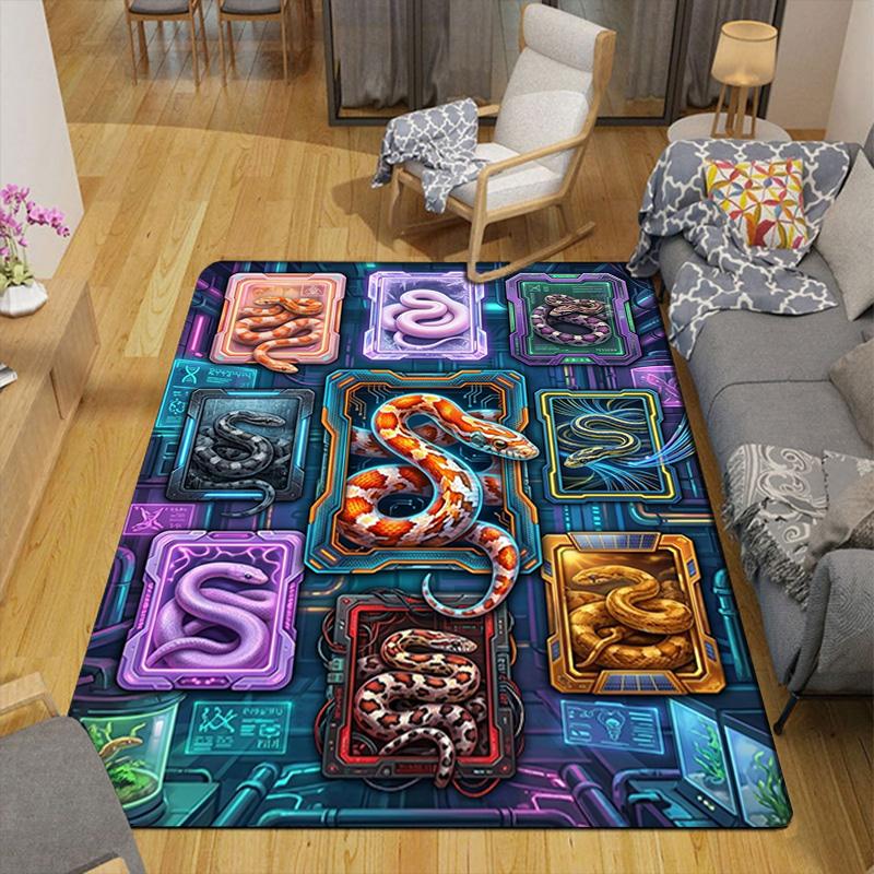 Schlangenarten Muster Teppich Bodenmatte für Wohnzimmer oder Schlafzimmer Weicher und Bequemer Teppich ein Geschenk für Geburtstag und Feiertag.