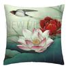 Lotus carp linen Doublesided Printed pillow cover Short plush Suitable living rooms bedrooms sofas throw cushion cover