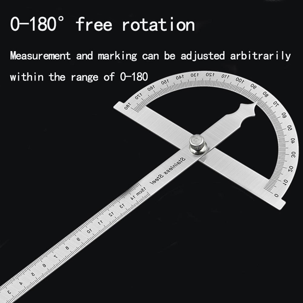 150mm Stainless Steel 180° Rotary Protractor, Precision Angle Finder Goniometer Ruler for Machinist & Carpentry Layout Measurement