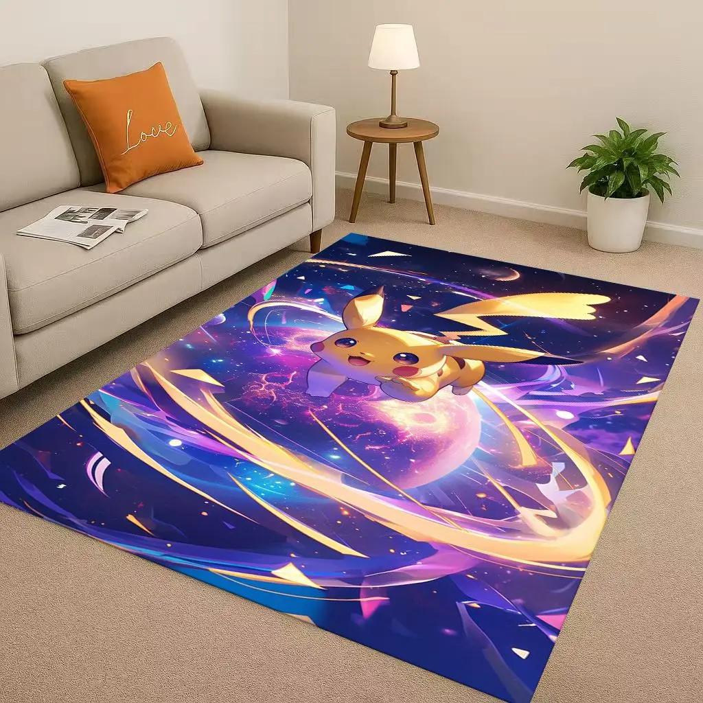 2026 Pokemon Pikachu Cartoon Christmas Living Room Non-Slip Area Rug Carpet For Bedroom Playroom Sofa,Home Decor Doormat
