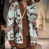 Medium and Long Lazy Style Fashion Knitted Cardigan Women's Autumn and Winter New Loose Enlarged Thick Sweater Jacket