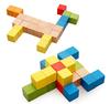 Sasuga Wooden Cube Building Blocks, 100 Pieces, Educational Toy for Toddlers and Adults (Colorful)