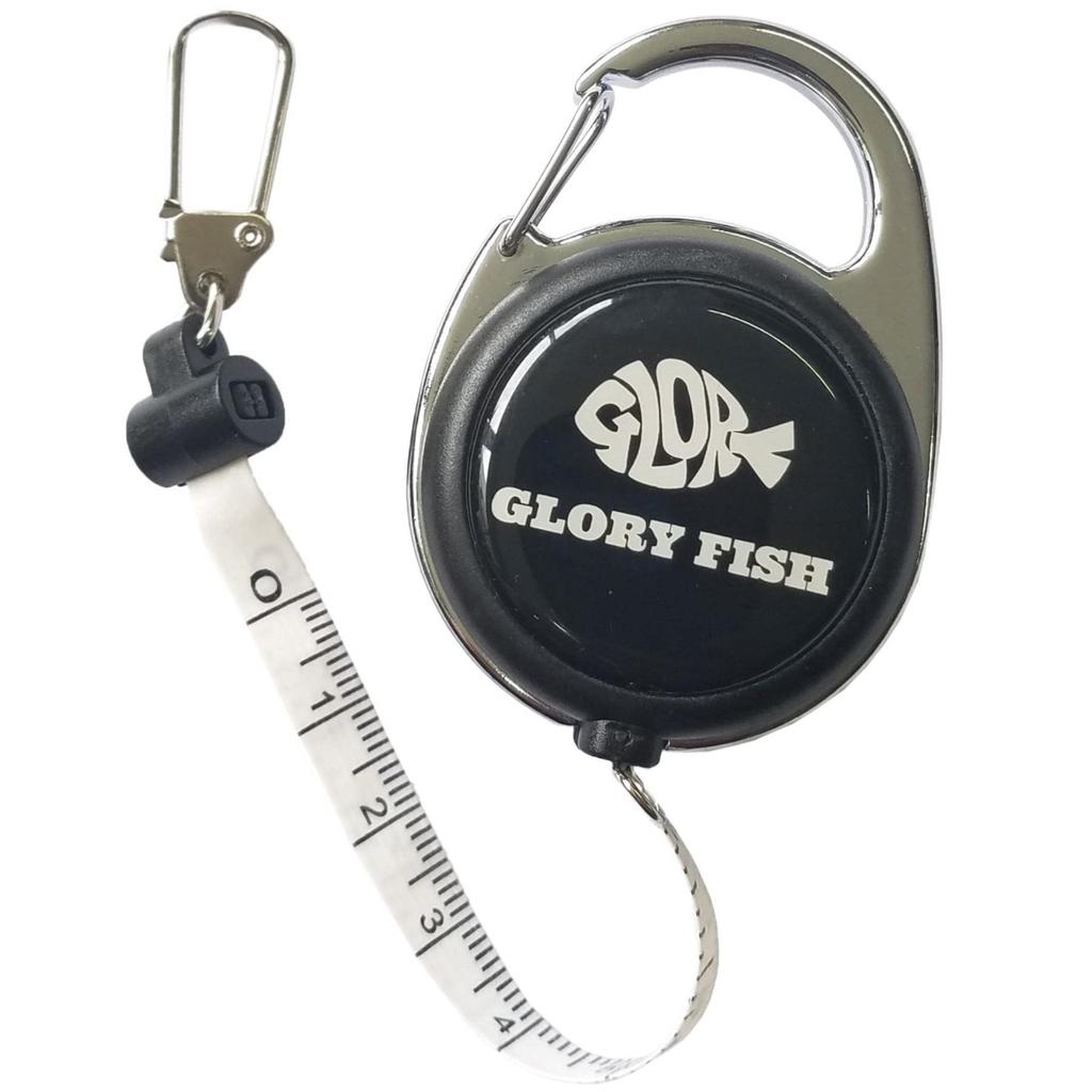 Glory Fish CS-003 Carabiner Pin-on Reel with Measuring Tape, Black
