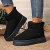 Fashion Faux Suede Platform Winter Boots for Women Warm Thicken Plush Anti Slip Snow Boots Woman Comfy Sliop On Thick Sole Ankle Booties