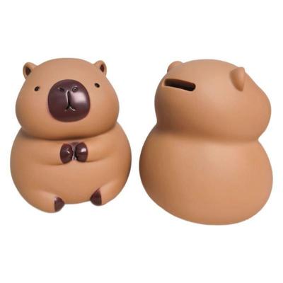 Neue Vinyl-Spardose mit Capybara-Motiv, braun, für Kinder