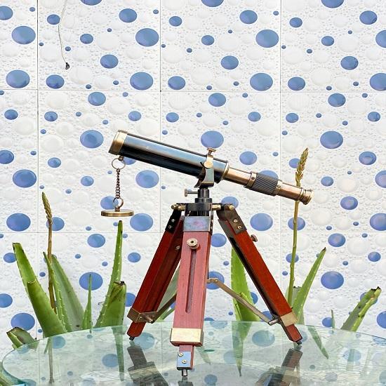 Tripod Brass Telescope With Adjustable Tripod Stand  Finish Table Top Brass Telescope, Gift For Dad, Valentine Gift