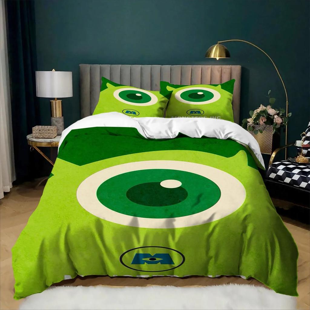 Exquisite Cartoon M-Monsters U-University Duvet Cover Pillowcase Bedding Set 2/3piece set Kids Boy Girl Single/Double/Queen Size