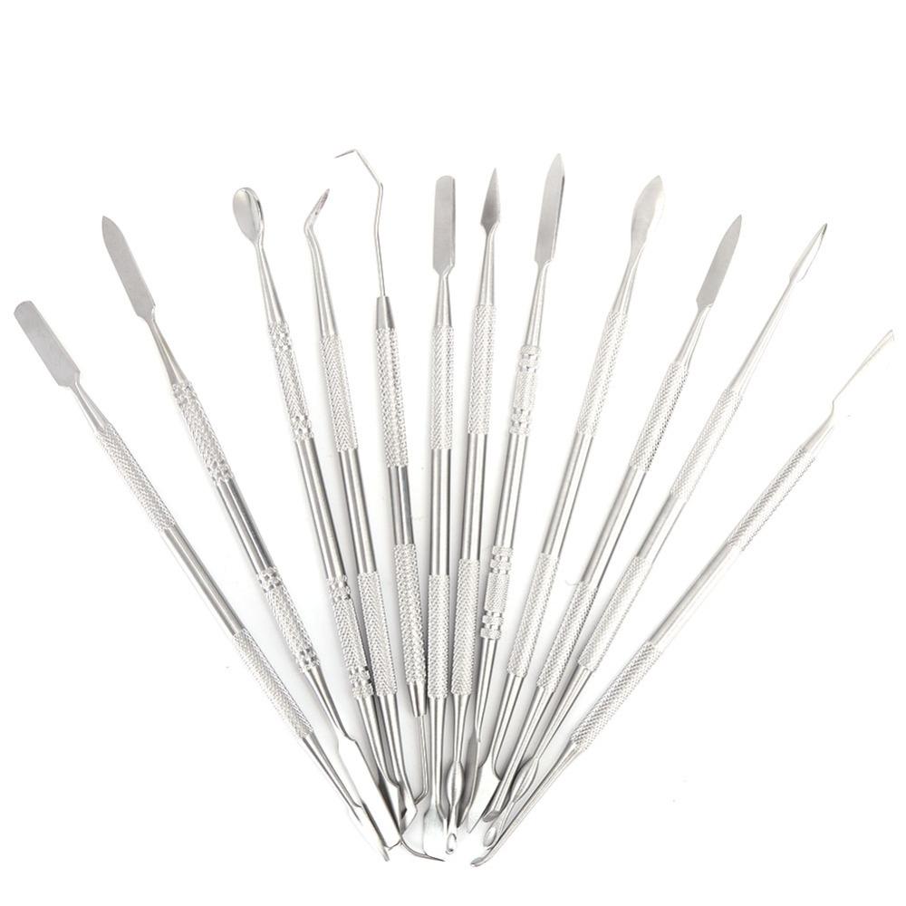 12 Pcs Professional Stainless Steel Wax Carvers Set 12 Pieces Polymer Clay Tool Clay Carving Tool Pottery Sculpting
