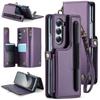For Samsung Galaxy Z Fold 6 Case with Pen Holder Slot, RFID Blocking Wallet Phone Case for Galaxy Z Fold 6 with Wristlet Strap