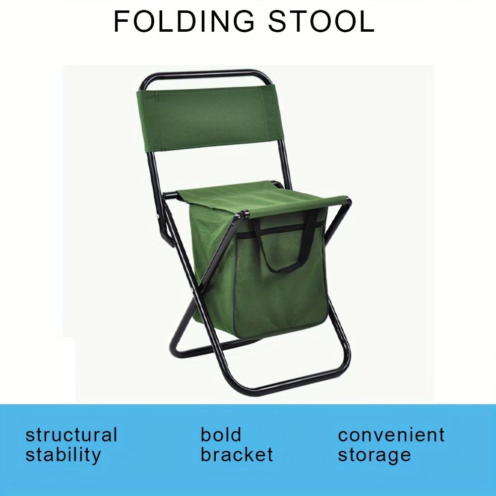 Portable Folding Fishing Chair with Cooler Bag Lightweight Outdoor Stool Compact Foldable Cooler Storage for Fishing Hunting Beach Camping Seat