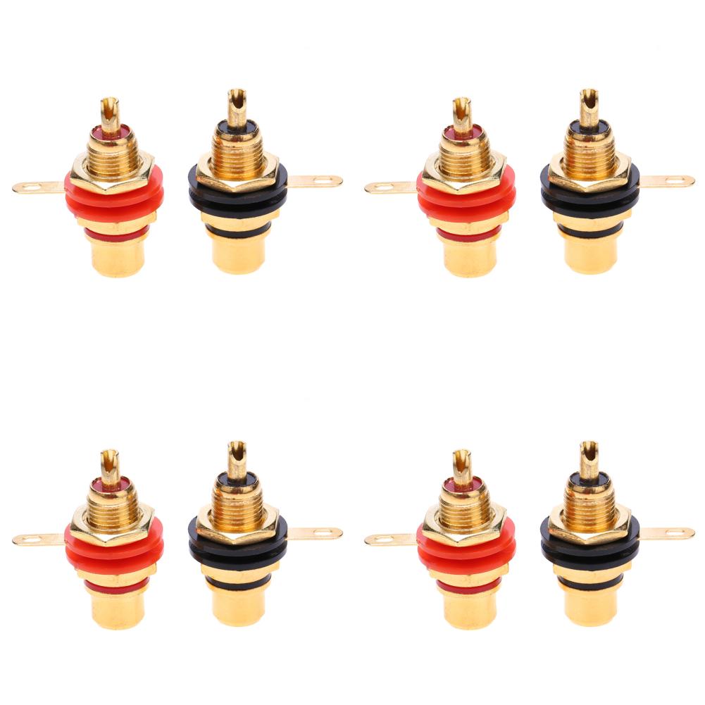 2-10PCS RCA Female Socket Connectors Zinc Alloy Gold Plating Female RCA Jack Connector for DIY Wire RCA Female Plug Audio Socket