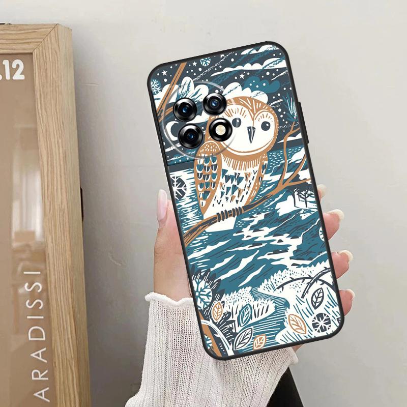 Süße Eulen-Cartoon-Hülle für OnePlus Nord 5 CE 3 4 Lite N20 N30 OnePlus 13T 13R 12R 10T 10R 10 11 12 13 15 Abdeckung
