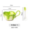 Creative Jade Cabbage Shaped Bowl With Handle Household Dining Ceramic High-capacity Soup Bowls Dormitory Microwavable Tableware