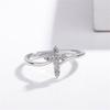 Cross Star Inlaid Zircon Ring With Box And Cloth Bag