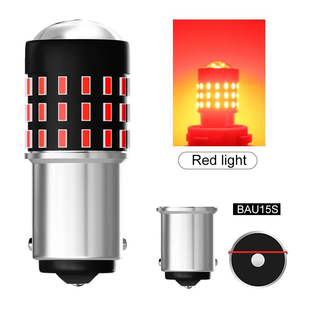 

2 шт. Светодиодные лампы P21/5W 1157 высокой яркости для автомобиля BAY15D 1156 P21W Ba15S PY21W BAU15S 54SMD Автомобильная лампа заднего хода и указателя поворота Тормозная Белый Желтый Красный 12 В 1156 BAU15S PY21W красный