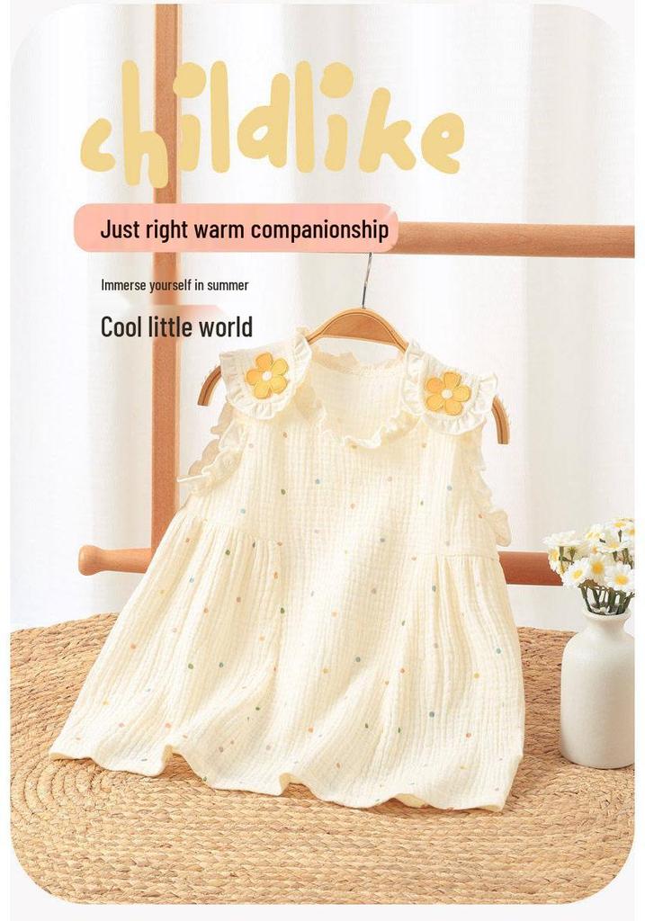 Stylish Floral Summer Sleeveless Princess Dress for Children