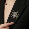 Simulated Spider Lapel Pins Gothic Brooch Pin, Colorful Rhinestones Decor, Retro Personalized Backpack Alloy Decorative Pin for Jackets And Backpacks