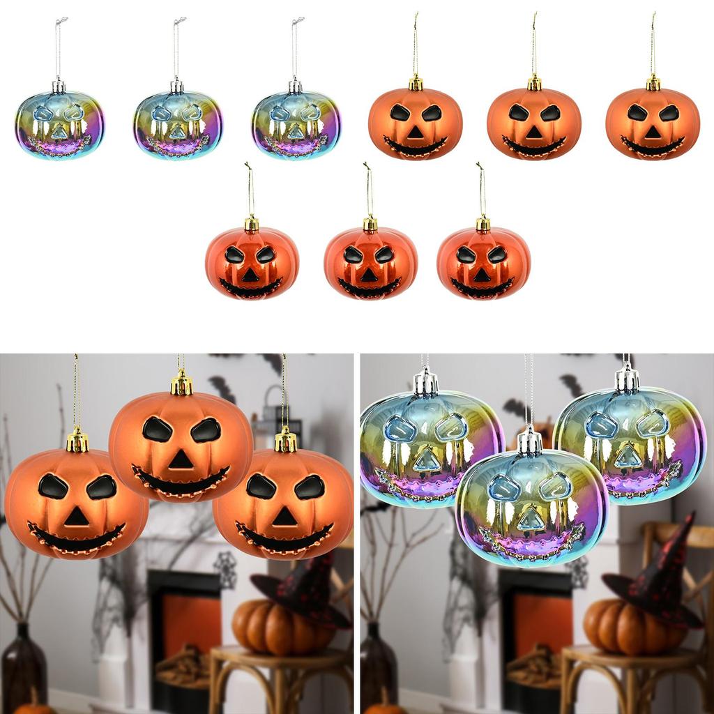 3 Pieces Halloween Hanging Pumpkin Decorations Scary Festival Holiday Spooky