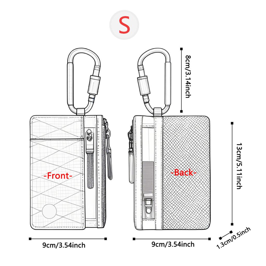 Minimalistisk Handväska RFID Stöldskyddad Kort Hållare X-Pac Vattentät Slitstark Nylon Herr Utomhus Resa Sport Plånbok med Klätterspänne