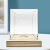 Modern Wooden Base Transparent Acrylic Softball Storage Case Display Holder for Collectibles and Decoration