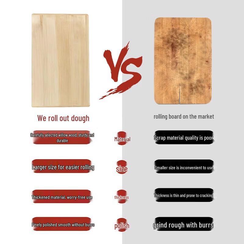 OEING Willow Wood Solid Rectangular Cutting and Dough Board