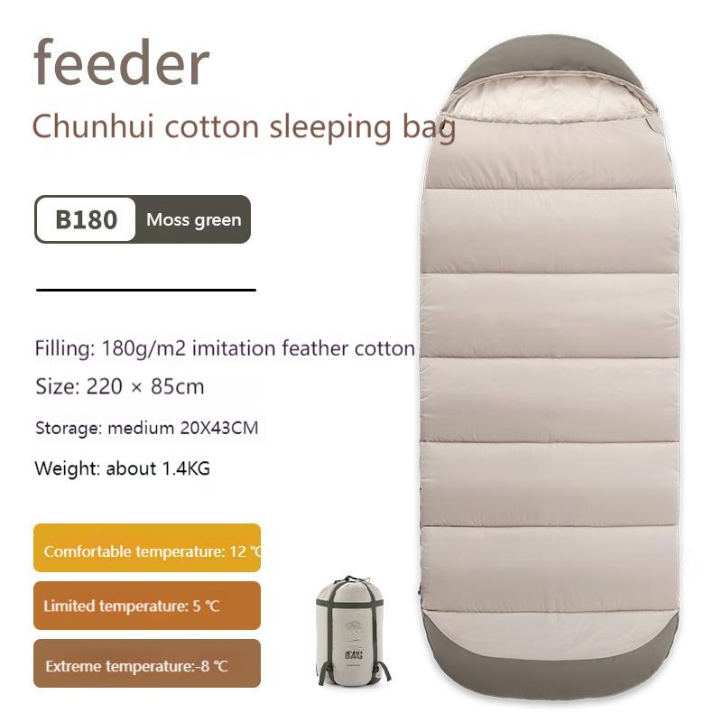Camping Down Cotton Sleeping Bag Adult Thickened Cold-proof Autumn and Winter Outdoor Equipment Tent Sleeping Bag