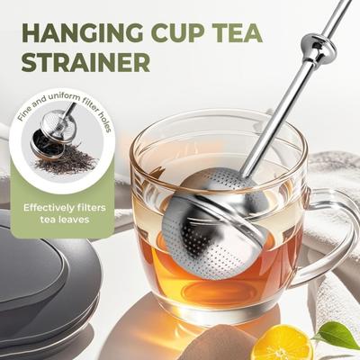 Stainless Steel Tea Infuser with Long Handle Reusable Loose Leaf Tea Strainer Fine Mesh Multipurpose Tea Brewer And Baking Shaker for Office Home