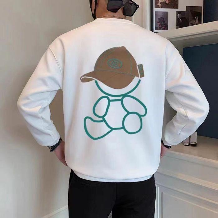 

Men s 2025 Cartoon Print Slim Fit Heavyweight Cotton Hoodie 4XL білий