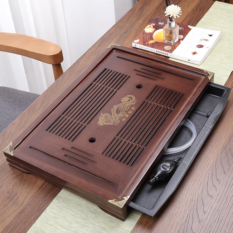 Shangqi Solid Wood Kung Fu Tea Tray with Drawer Drainage