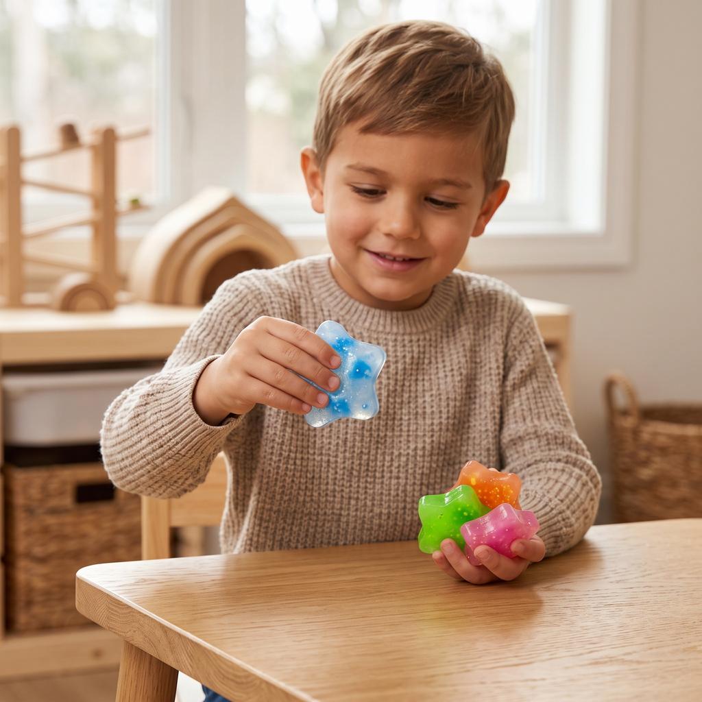 Star Shaped Maltose Stress Ball, 3.5cm, 15 Pack, Random Colors