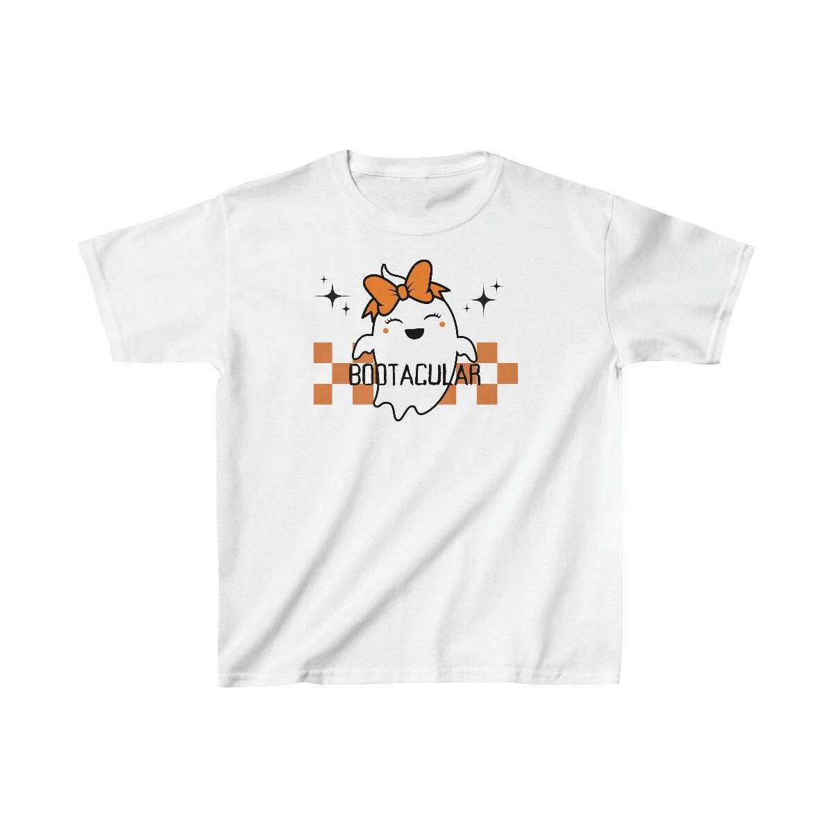 Boo-tacular Ghost Halloween T-Shirt, Halloween Shirt for Girls S