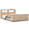 VidaXL Bed Frame with Headboard 120x200 Cm Solid Pine Wood, Bedroom Furniture, Slatted Base, Wooden Bed, Bed, 3306462