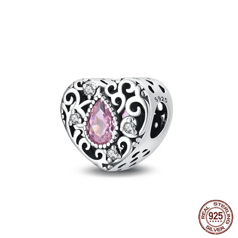 Copper Classic Purple Retro Heart Shape Lotus Angel Pattern Charms Beads Fit Necklace Bracelets Pendant Diy Jewelry