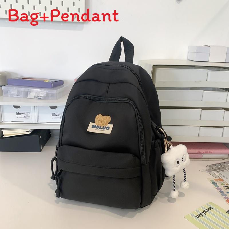 

Style Girl Backpack With Water Resistant Nylon For School And Study Use Black Small