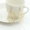SUMENG 2024 New Fashion Jewelry Hollow Metal Leaf Dangling Long Statement Drop Earrings For Women Gifts