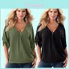 Elegante Chiffonbluse für Damen Sommer Lockerer Pullover in Unifarben