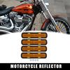 4 Pcs M5x0.8 Orange Universal Rectangular Screw On Reflective Warning Reflector