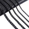 Stainless Steel Long Necklace Link Wheat Chain for Men Women Black Plated Choker On the Neck Collar DIY Jewelry Accessories