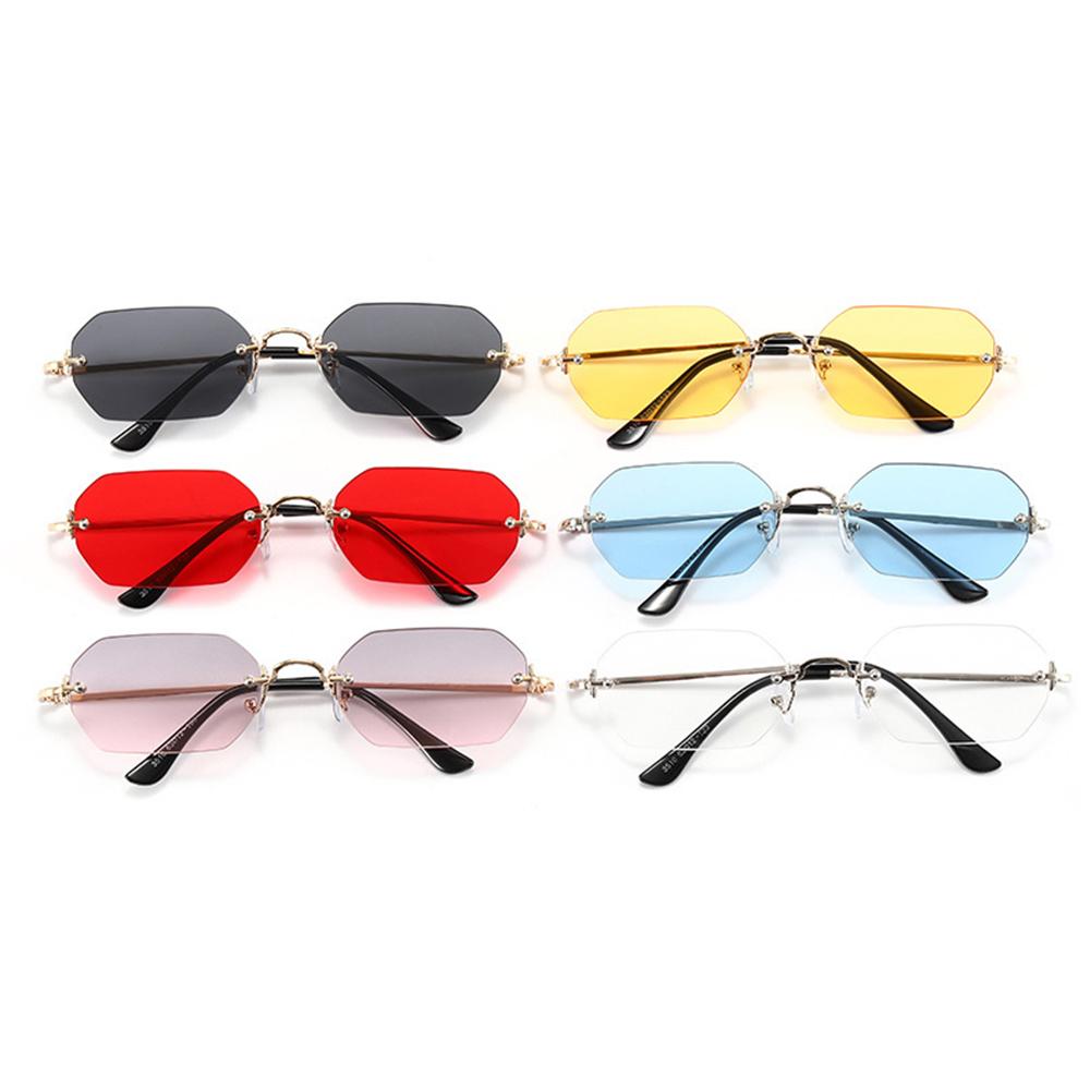 Uv400 Sunglasses Fashionable Rimless Sunglasses Punk Sun Glasses Sturdy Polygon Sunglasses For Daily Wear Outdoor Activities