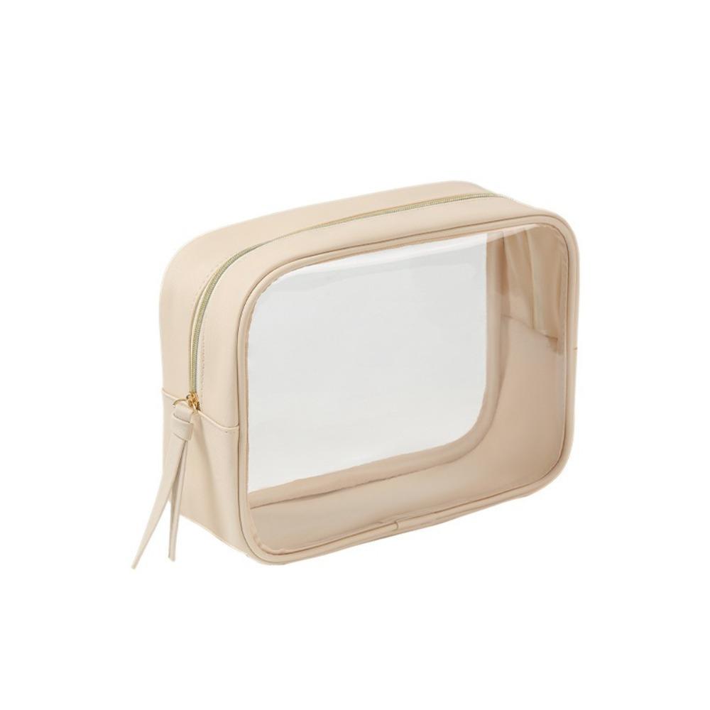 New Waterproof Cosmetic Bag Large Capacity Zipper Closure Toiletry Bag PU Transparent Makeup Bag Travel