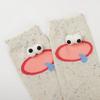 5 Pairs Unisex 3D Eye Round Neck Socks Fashionable Cartoon Expression Anti Odor Sweat Absorbing Comfortable Couple Casual Socks